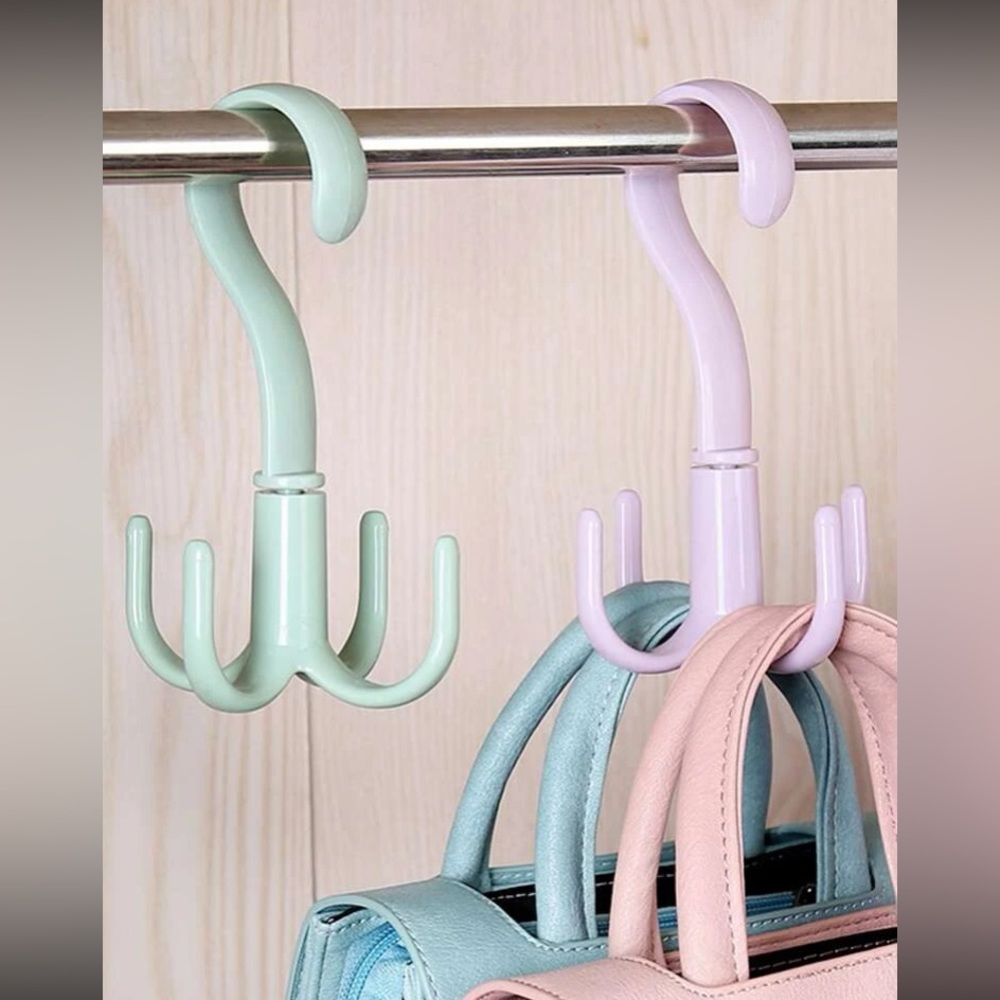 5 pack Rotating Tank Top, Tie, Belt, Hijab Scarf, Purse Multipurpose Hanger Hook